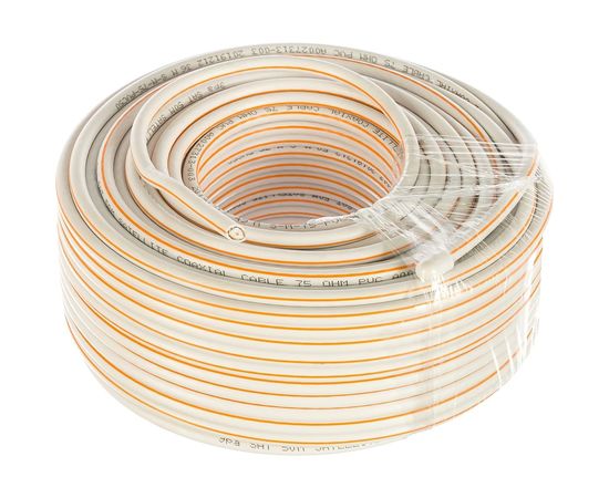 Коаксиальный кабель ЭРА SAT 50 М, 75 Ом, Cu/, PVC, цвет белый Б0044620 – изображение 2