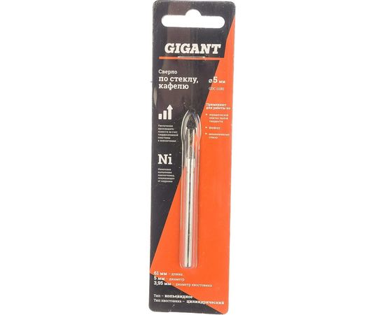 Сверло по стеклу/кафелю (5 мм) Gigant GDC 11081 – изображение 2