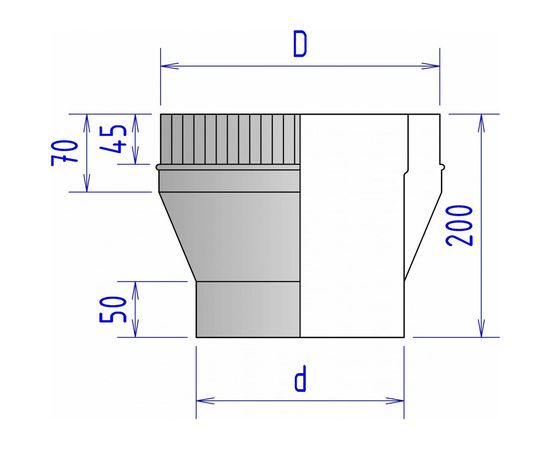 Переход моно-термо 2П ФЕНИКС ДЫМОХОДЫ конд. 115, 409 1.0, 200, 430 000001492 – изображение 2