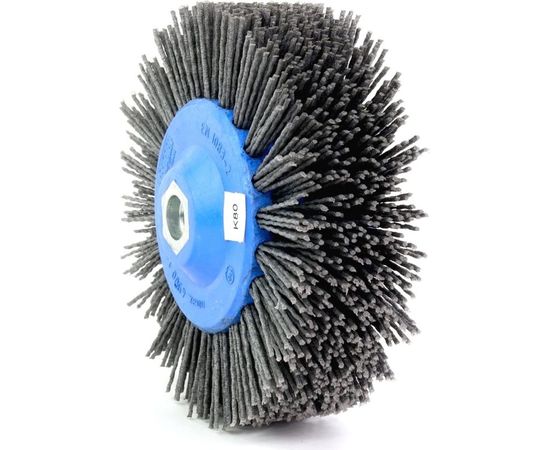 Щетка дисковая нейлоновая 1-105 140 мм; P80 по дереву для шлифовки на УПМ/УШМ OSBORN 401.913-5401 – изображение 2