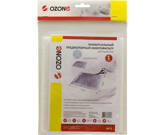 Микрофильтр предмоторный моющийся универсальный (250х200 мм) OZONE MF-2 – изображение 2