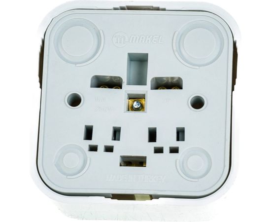 Розетка с заземлением, белая Makel 45108 – изображение 2
