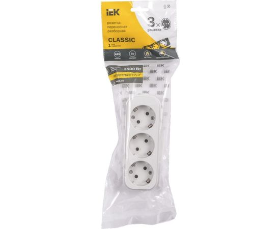 Переносная разборная розетка IEK К03 3 места CLASSIC KYP11-16-03-00-Z – изображение 2