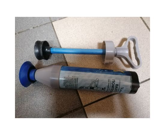 Вантуз Vidage вакуумный помповый с насадками 16.5 и 6 см, цвет: серый, синий 0921003 – изображение 2