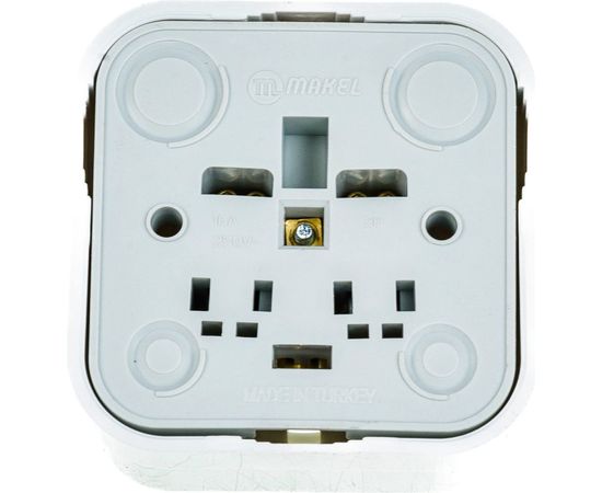 Розетка с заземлением, белая Makel 45108 – изображение 3