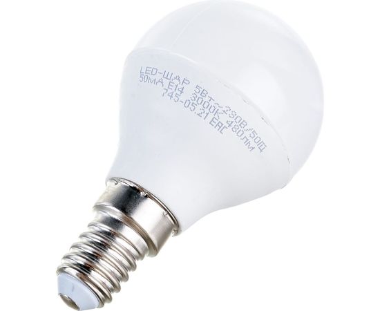 Светодиодная лампа ASD LED-ШАР-std 5Вт, 230В, Е14, 3000К, 450Лм 4690612002125 – изображение 3