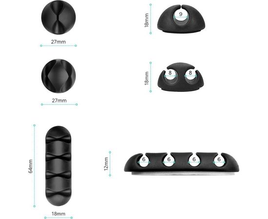 Набор крепежа для проводов ONKRON CM1, чёрный CM-1B – изображение 3