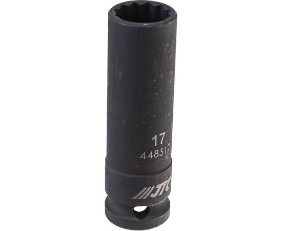 Головка торцевая 1/2” 17 12-ти гранная ударная тонкостенная L=82мм JTC 448317 – изображение 3