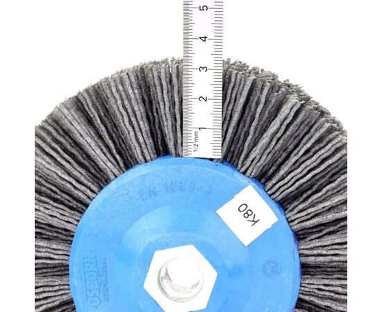 Щетка дисковая нейлоновая 1-105 140 мм; P80 по дереву для шлифовки на УПМ/УШМ OSBORN 401.913-5401 – изображение 3