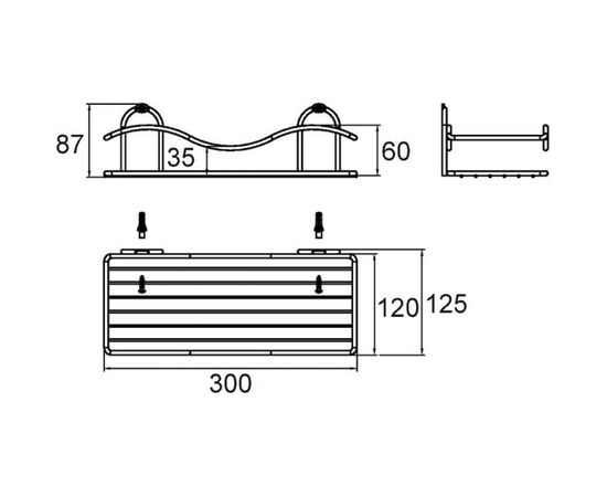 Прямая полка, стальная проволока Milardo 4 MI 304W000M44 – изображение 4