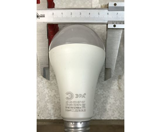 Светодиодная лампа ЭРА LED A65-30W-8-27-E27 груша, 30 Вт, теплая, E27, 10/100/1200 Б0048015 – изображение 4
