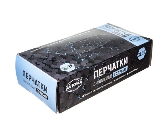 Виниловые неопудренные перчатки AVIORA голубые, размер XL, 100 шт 402-918 – изображение 5