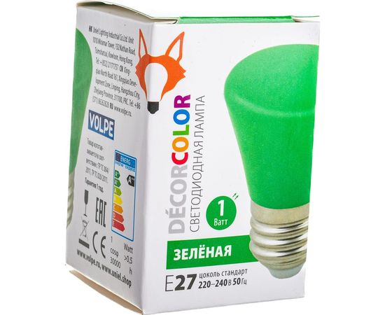 Декоративная светодиодная лампа Volpe LED-D45-1W/GREEN/E27/FR/С BELL UL-00005640 – изображение 6