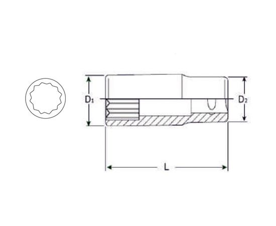 Головка торцевая двенадцатигранная удлиненная AV Steel (12 мм; 1/2) AV-521212 – изображение 6