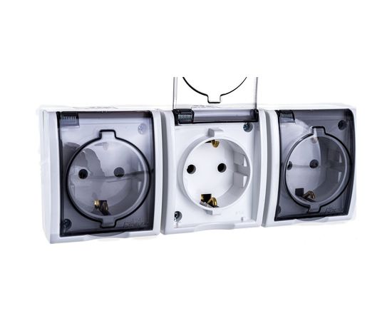 Тройная розетка с заземлением и крышкой, белый Simon 1594437-030 – изображение 7