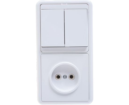 Комбинированный блок Кунцево-Электро БЭЛЛА скрытая установка выключатель+розетка БКВР-038 5827 