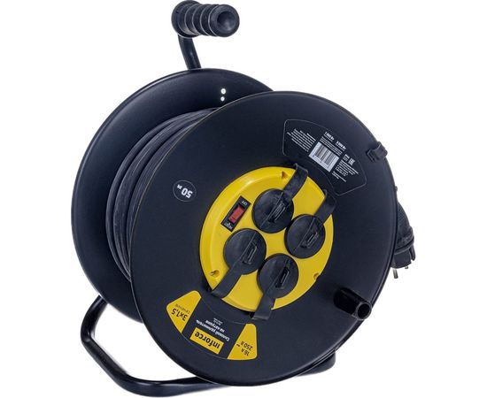 Силовой удлинитель на катушке Inforce 4 гнезда, с/з КГт 3х1,5 16A 50м IP44 09-15-02 