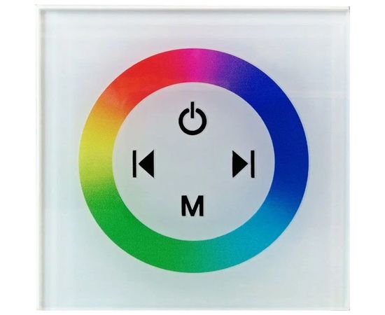 Контроллер Apeyron RGB 12В, 144 Вт, встраиваемый с БЕЛОЙ многоцветной сенсорной панелью 04-09 