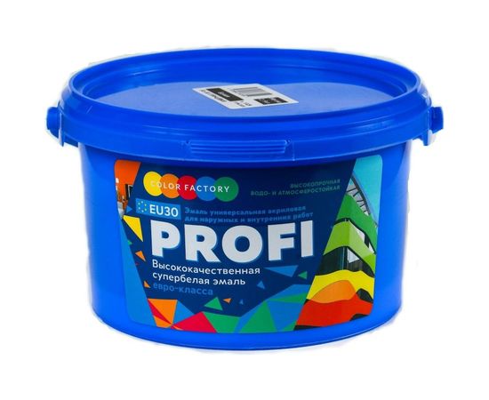 Акриловая эмаль ФАБРИКА ЦВЕТА EU-30 PROFI матовая 2,5 кг ТД000001702 