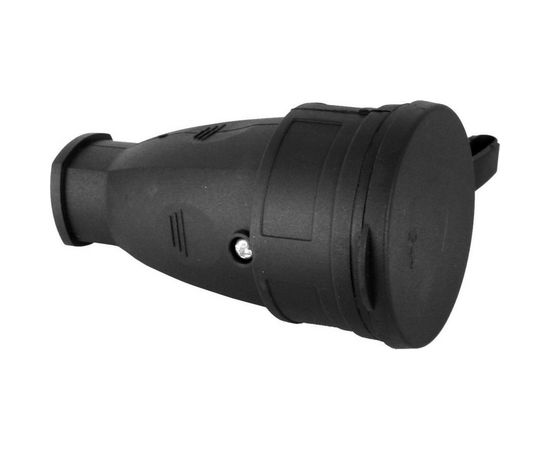Каучуковая разборная розетка Volsten Sb1-MZ Black IP54 Черная 1 гнездо с заземлением РА16-005 14432 