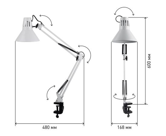Настольный светильник, белый ЭРА N-121-E27-40W-W C0041455 – изображение 12