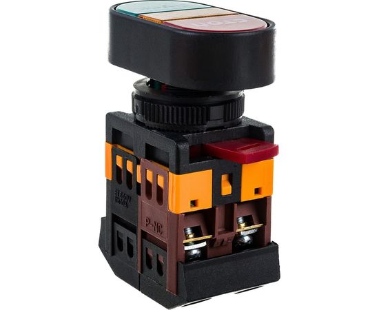 Кнопка ЭРА APBB22N, Пуск-Стоп, d22мм, неон/240В, 1з+1р, 10/400/3200 Б0045625 – изображение 2