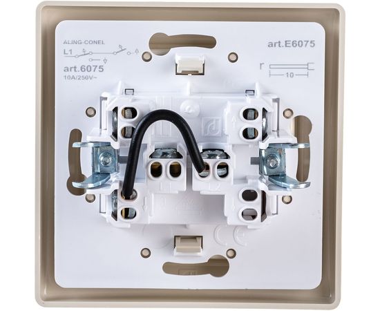 Кнопка выключателя управления жалюзи Aling-conel PRESTIGE 10AX 250В, бежевая 6075.99 113218 – изображение 2