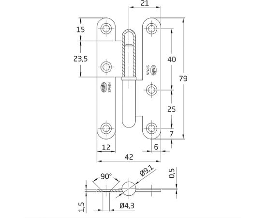 Петля Amig (левая; белая) 405-8 BL (D) – изображение 2