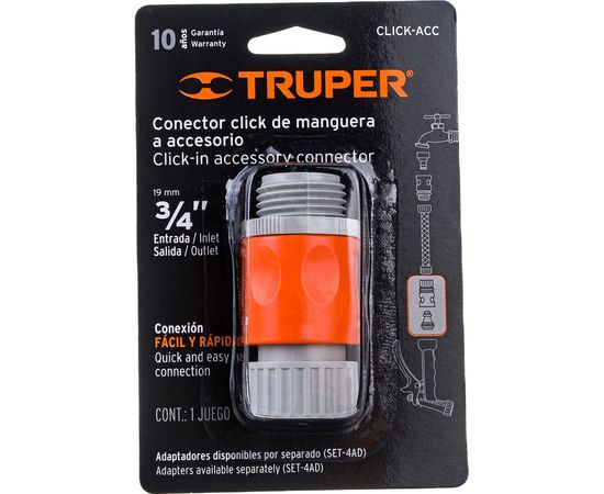 Коннектор для шланга быстрозащелкивающийся Truper CLICK-ACC 12722 – изображение 2