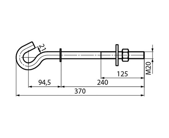 Сквозной крюк B 20/240 ВК 20801301 – изображение 2
