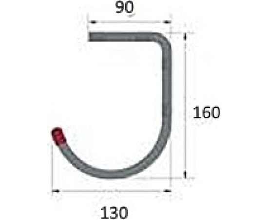 Настенный крюк ЛУКА алюминиевый, вынос 130 мм высота 160 мм, до 20 кг, анодированный УТ000025388 – изображение 2