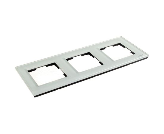 Горизонтальная рамка LUXAR Art на 3 поста белое стекло 4606400620556 – изображение 2