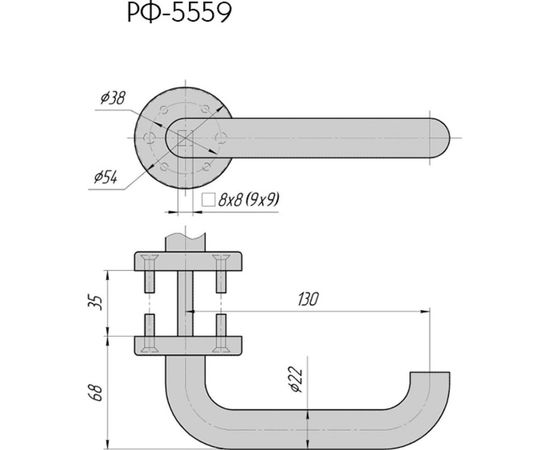 Ручка на фланце CRIT РФ-5559 Нж 00380 – изображение 3