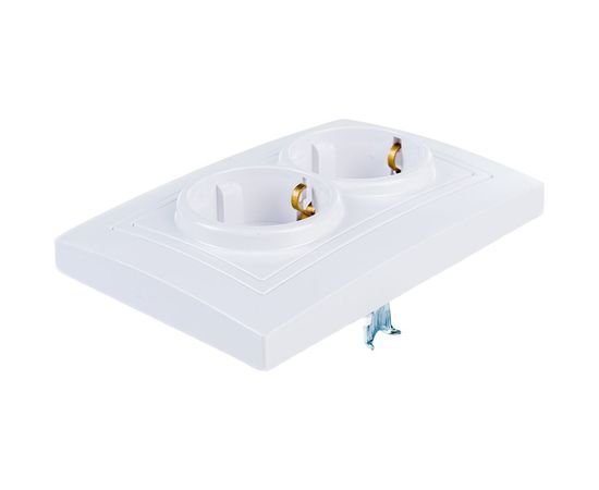 Розетка BYLECTRICA 2-местная СУ с заз.конт., серия УЮТ, белый РС16-348 – изображение 3