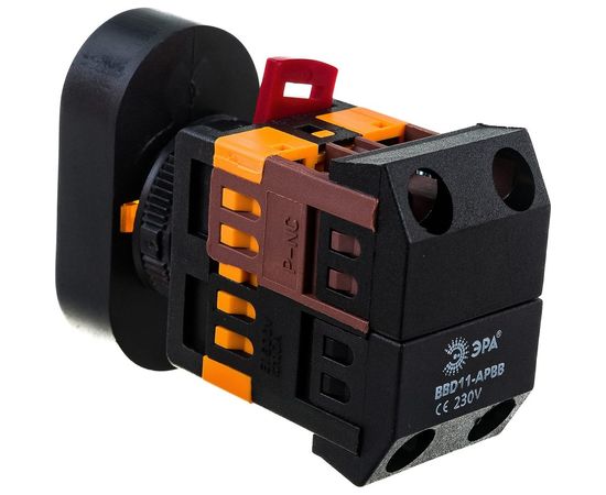 Кнопка ЭРА APBB22N, Пуск-Стоп, d22мм, неон/240В, 1з+1р, 10/400/3200 Б0045625 – изображение 4