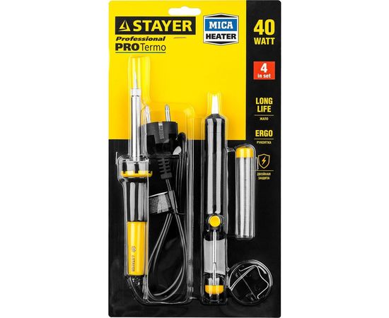 Набор для паяльных работ Stayer PROFI 55300 +шприц + подставка + припой 40 Вт 55316-40-H4 – изображение 4