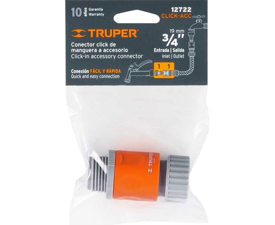 Коннектор для шланга быстрозащелкивающийся Truper CLICK-ACC 12722 – изображение 5