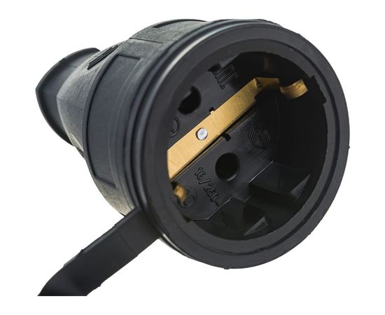 Каучуковая разборная розетка Volsten Sb1-MZ Black IP54 Черная 1 гнездо с заземлением РА16-005 14432 – изображение 6