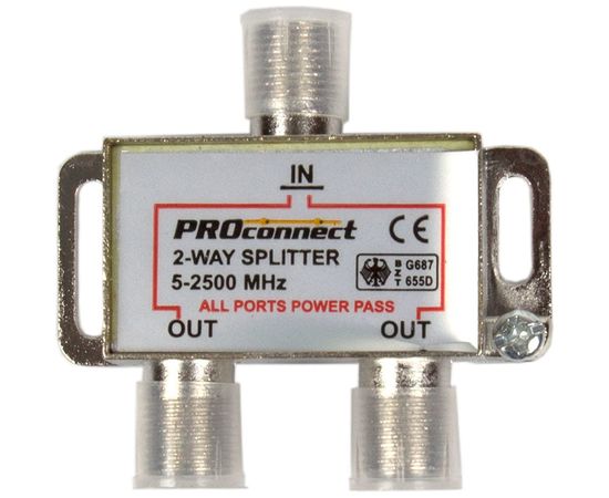 Делитель PROconnect ТВ х 2 под F разъём 5-2500 МГц СПУТНИК 05-6201-4 – изображение 6