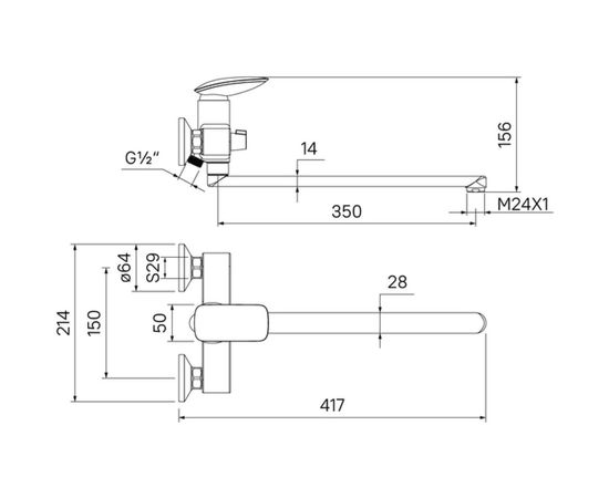Смеситель для ванны IDDIS Stone с длинным изливом STOSB00i10WA – изображение 9