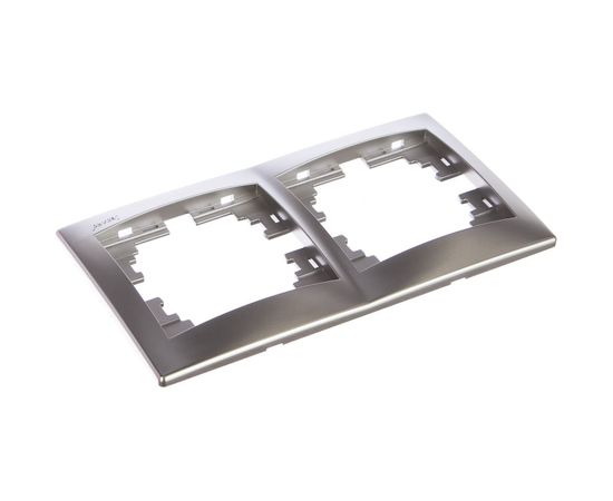 2-ая горизонтальная рамка Lezard MIRA серый металлик, без вставок 701-1000-147 