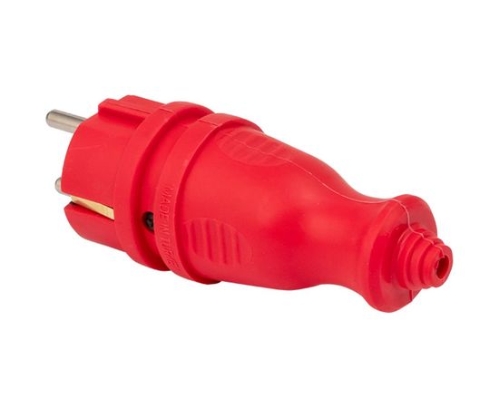 Красная каучуковая прямая вилка EKF, 230В 2P+PE 16A IP44 PRO RPS-011-16-230-44-rr 