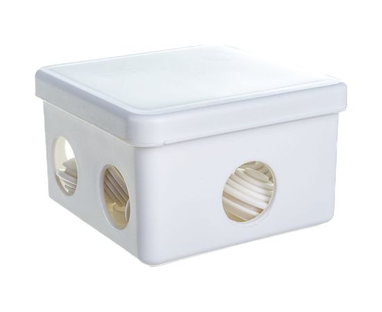 Распределительная коробка GUSI ELECTRIC 80х80х55 7 муфт, IP54, ОП, белый С3В87 Б Евро 