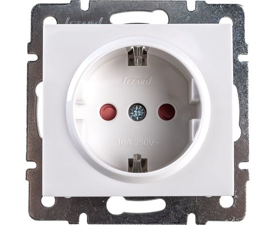 Розетка LEZARD RAIN с защитой от детей керамика белая 703-0288-124 