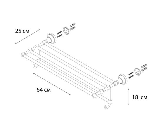 Полка для полотенец FIXSEN GOLD BOGEMA 78515G – изображение 2