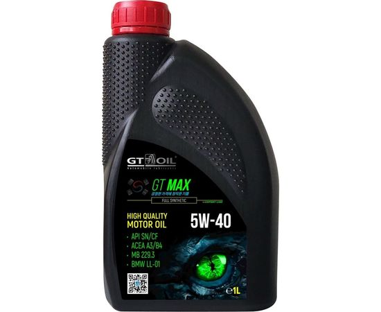 Моторное масло GT OIL Масло Max SAE 5W-40 API SN/CF, 1 л 8809059409008 – изображение 2