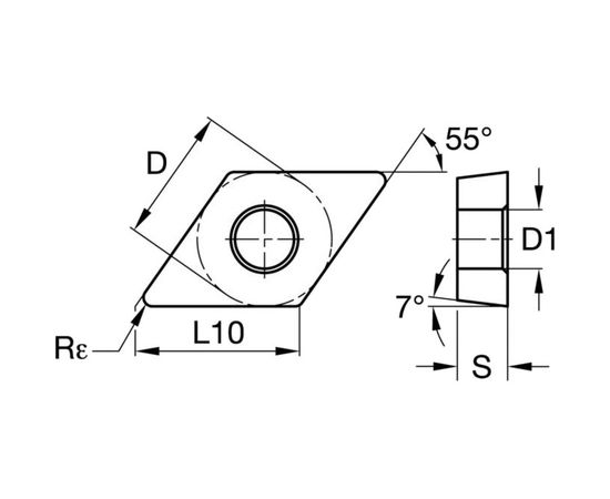 Пластина токарная DCMT070204-UF NRG10P NORGAU 020069022 – изображение 2