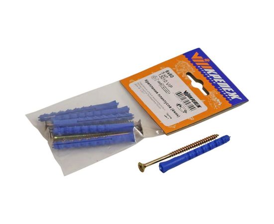 Набор крепления плинтусов VIPкрепеж 6/60 дюбель ежик 5шт/5шт 13010 VIP – изображение 2