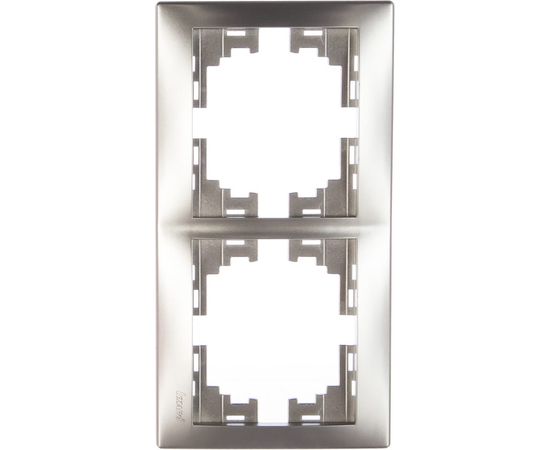 2-ая горизонтальная рамка Lezard MIRA серый металлик, без вставок 701-1000-147 – изображение 2