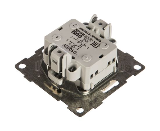 Выключатель GUSI ELECTRIC Bravo 2 клавиши, индикатор, СУ, 10А, 250В, бежевый С10В28-003 – изображение 2